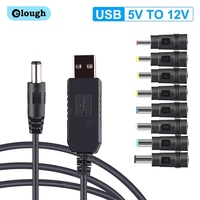 Elough WiFi to Power bank Cable Connector USB DC 5V to 12V Cable Boost Converter Step-up Cord For Wifi Router Modem Fan Speaker