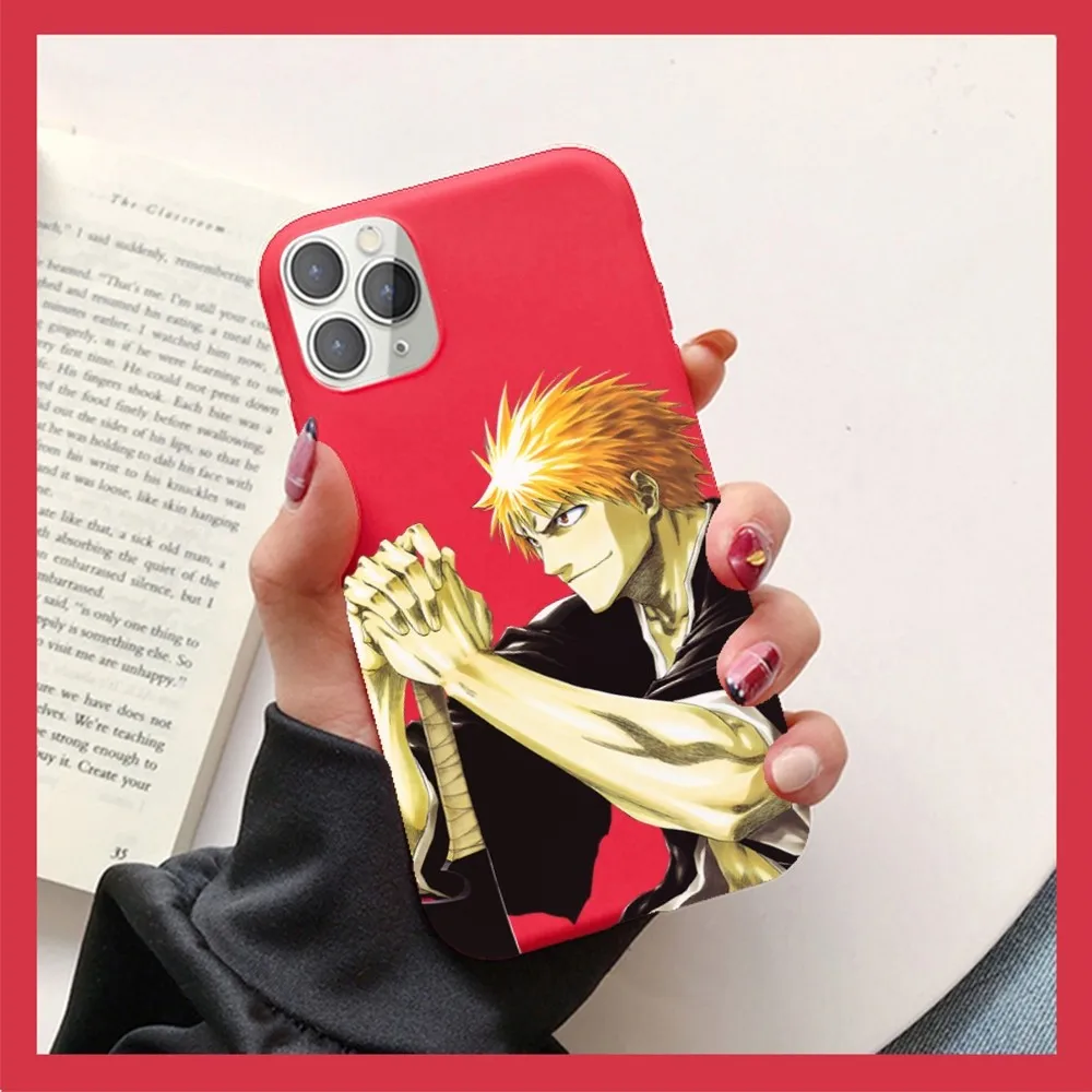 Anime Bleach Kurosaki Ichigo Phone Case for iPhone 14 11 12 13 Mini Pro Xs Max 8 7 6 6S Plus X XR Solid Candy Color Case