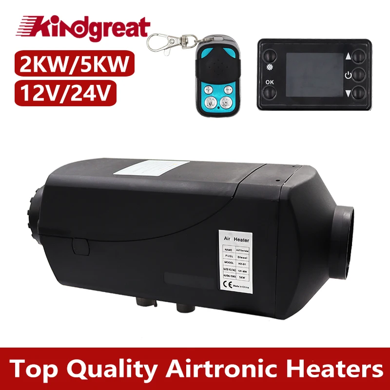 

Car Heater 2KW/5KW 12V/24V Air Diesels Heater Parking Heater With Remote Control LCD Monitor for RV, Motorhome , Trucks, Boats