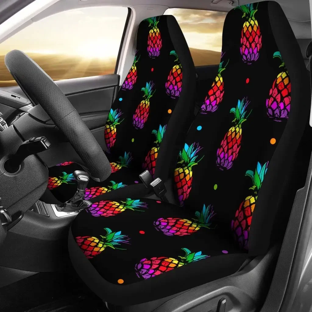 Colorful Pineapple Seat Cover Car Seat Covers Set 2 Pc, Car Accessories Car Mats