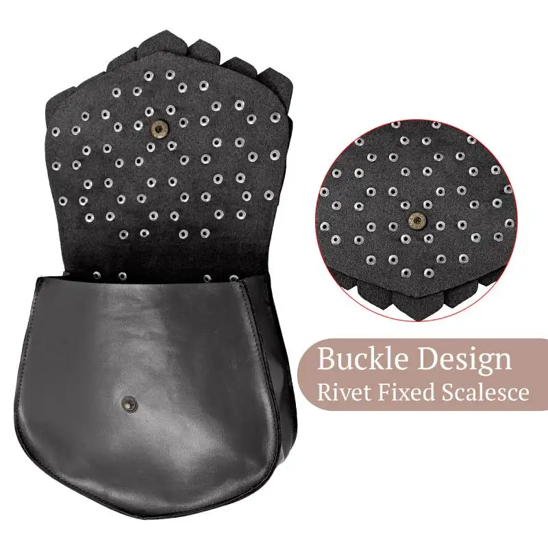 DAZCOS القرون الوسطى عصر النهضة LARP فايكنغ التنين مقياس حقيبة بحزام فو الجلود مقياس الخصر حقيبة LARP زي ملحق للرجال والنساء