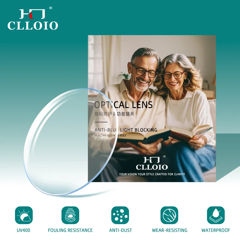 CLLOIO Anti Blue Blocking Hyperopia Presbyopia Lens 1.56 1.61 1.67 1.74 Prescription Lenses CR-39 Resin Aspheric Reading Lenses