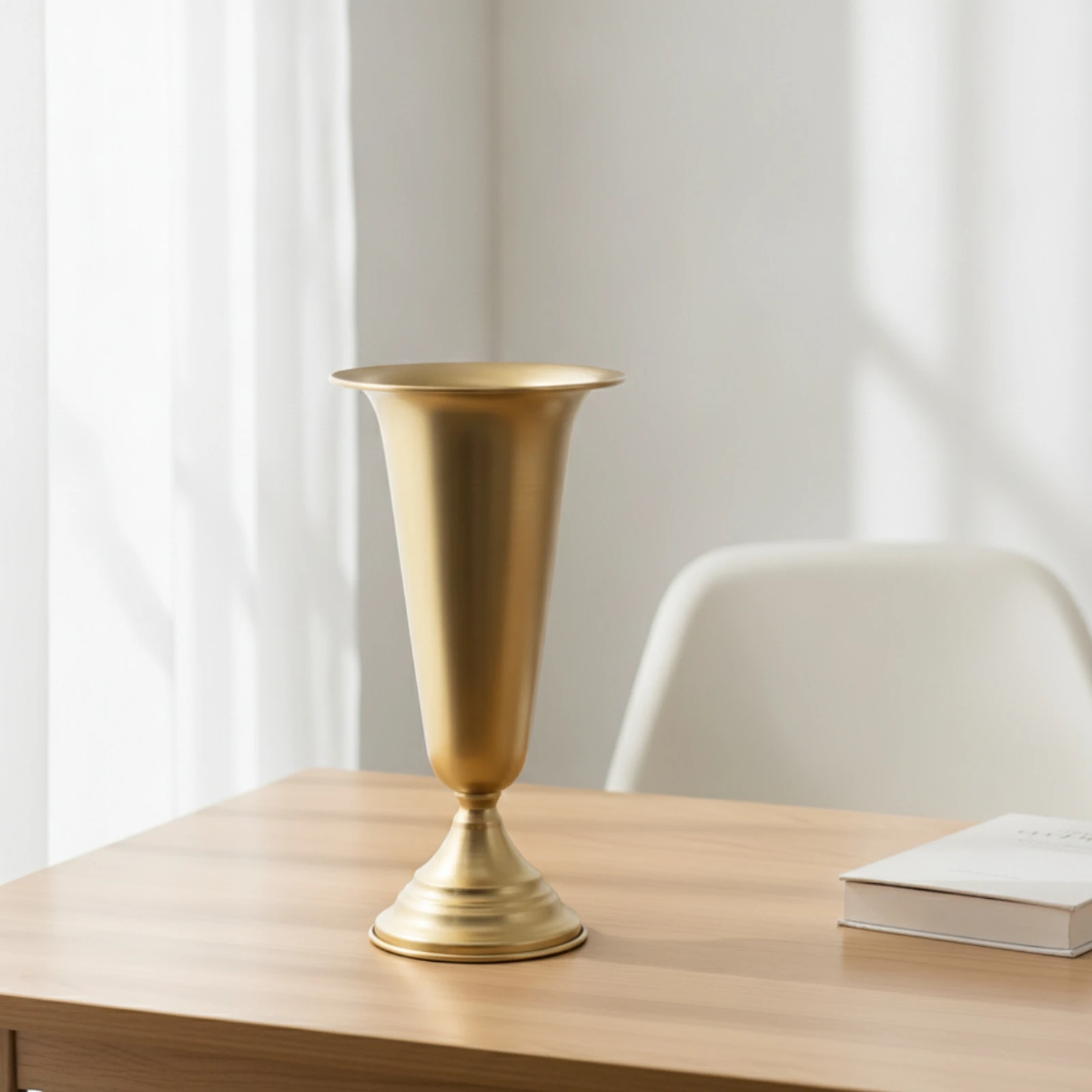 Metal Vase with Pedestal Base Antique Decorative Centerpiece Vase Floral Display Container Timeless Vessel Romantic