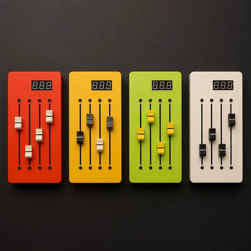 4 Track Long Fader MIDI Controller DAW Digital Display CC Control Knob USB Interface Music Production Studio Equipment