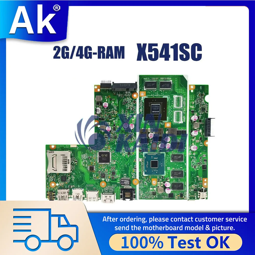 

Laptop Motherboard For ASUS X541S A541SC X541SC F541SC D541SC R541SC Mainboard N3060 N3160 N3710 CPU 2G 4G-RAM GT810M