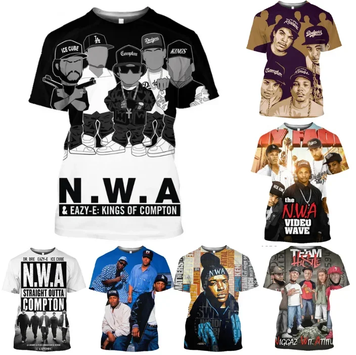 

Gangsta Rap Hip hop Music Groups N.W.A Print T-Shirt For Men 3D Summer Unisex Street Trend T-Shirt Fashion Top Plus Size Tee Top