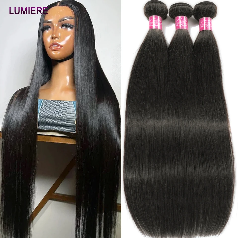 Bone Straight Raw Cabelo Humano Pacotes Deal, Weave Cabelo Virgem Brasileiro, 8-30 ", Deal, extensões de cabelo, 3, 4 Pcs