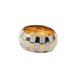 Hot Sale New Fashion Checkered Checkerboard Shape Ring for Women Girl Stainless Steel Ring Trendy Jewelry Boho