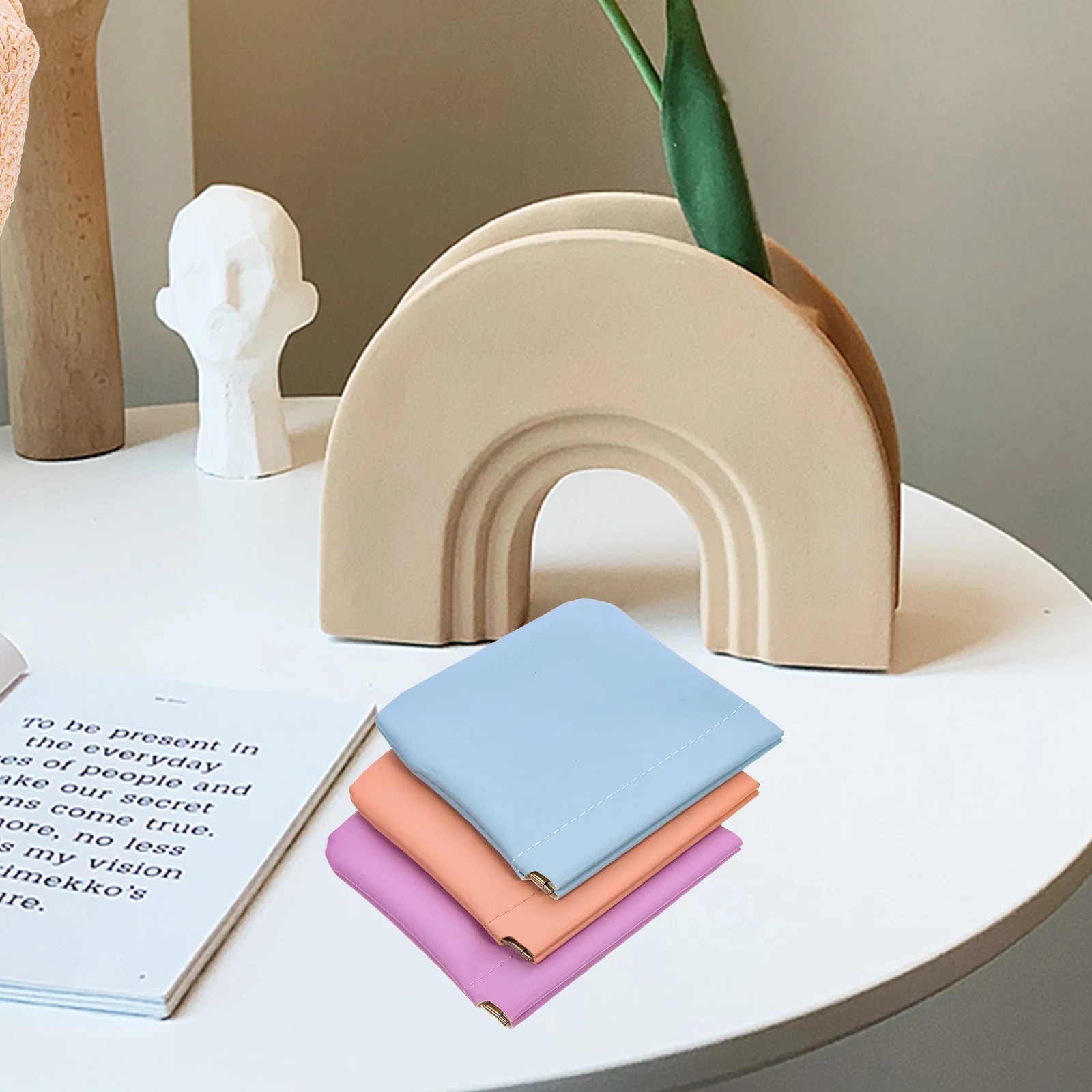 

3Pcs Pocket Bag Mini Makeup Pouch Portable Squeeze Top Lipstick Case Coin Purse Travel Essential