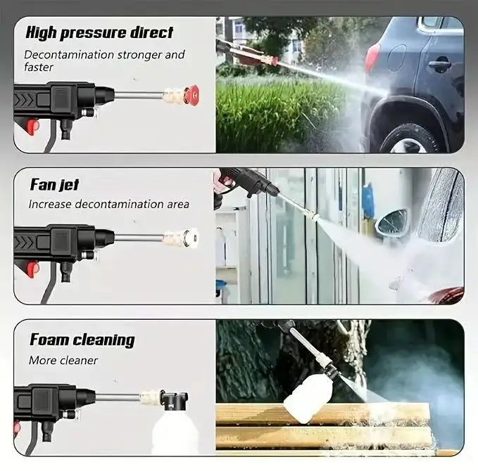 Wireless High-Voltage Cleaning Machine (Dual Electric), Portable Wireless High-Voltage Electric Car Cleaning Machine, Foam Spray Gun Car Cleaning Tool, High-Voltage Car Cleaning Water Gun, Wireless Charging Car Floor Cleaning Machine - Image 4