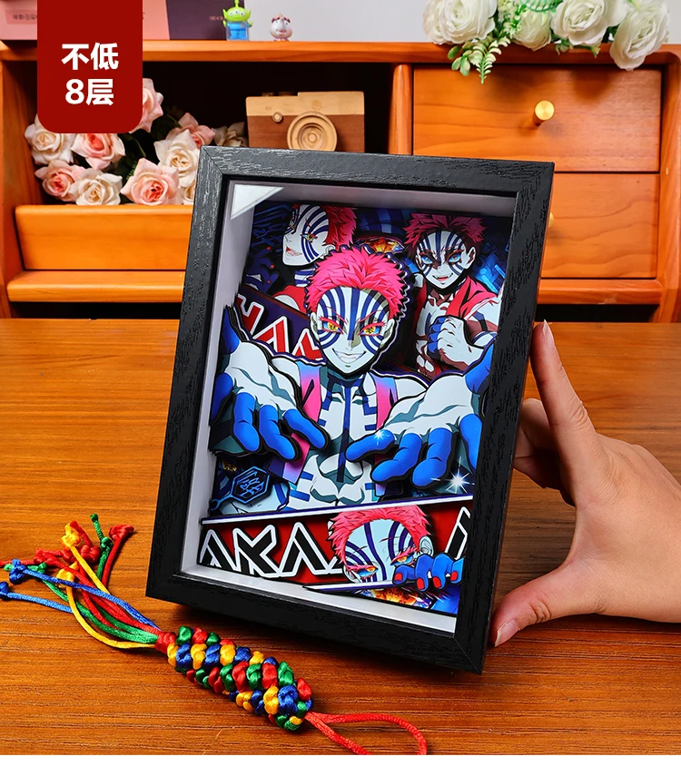 

Горячее аниме «Убийца демонов», семейное фото Танджиро Незуко Akaza, аниме-фигурки, стереоскопические картины, украшения, модель, подарок ручной работы