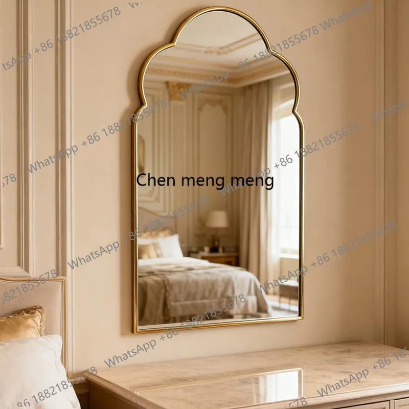 

French retro irregular makeup, American dressing, bathroom washstand, fireplace decorative mirror