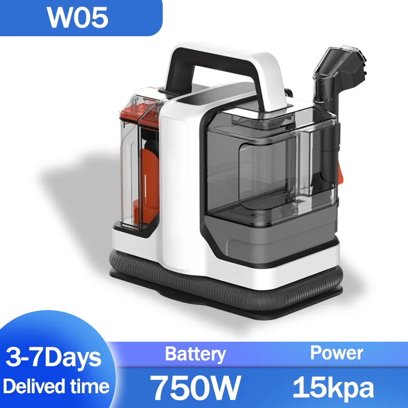 Macchina portatile per la pulizia del divano in tessuto W05 Aspirazione spray a vapore ad alta temperatura Pulitore per acari per tende per tappeti all-in-one