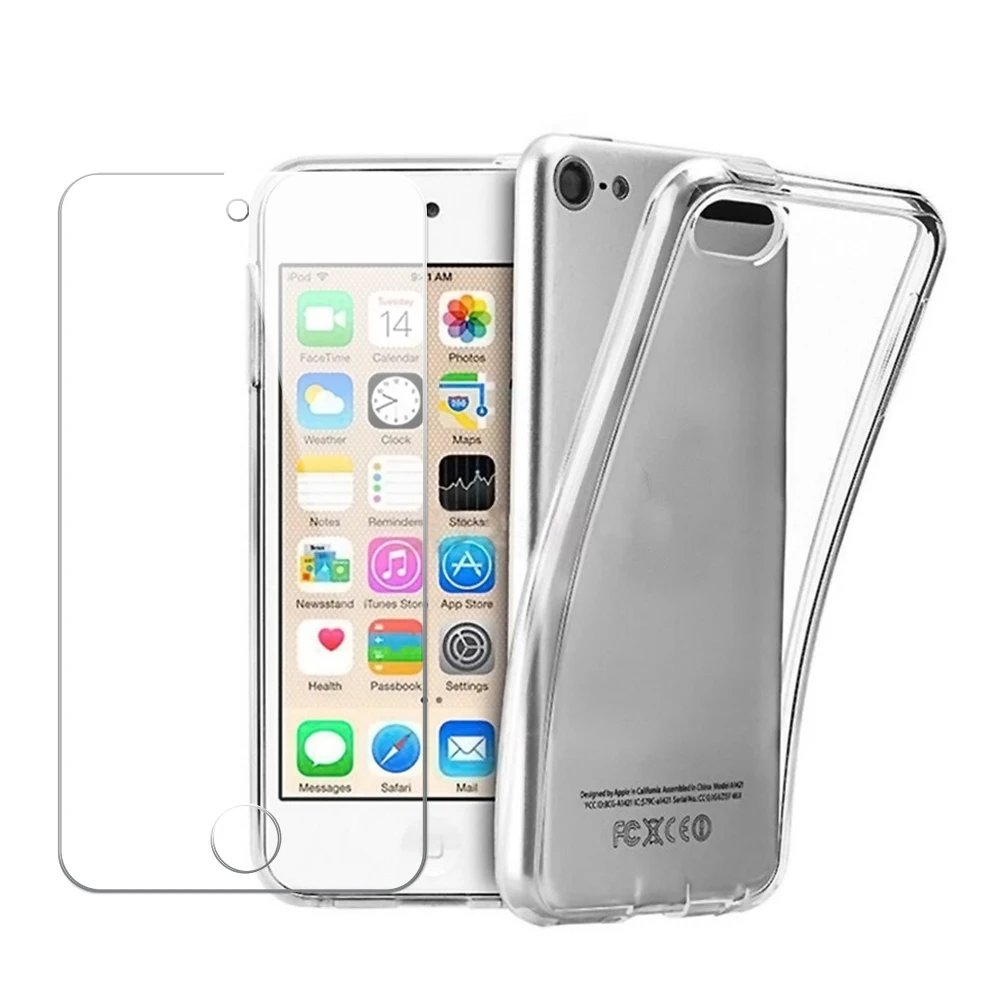 Funda Protectora 2 en 1 con Protector de Pantalla de Vidrio Templado para Apple iPod Touch 5, 6, 7 (5ª, 6ª y 7ª Generación)