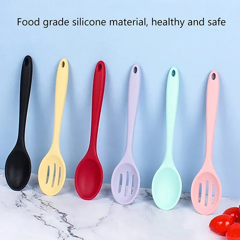 Manico lungo colino in Silicone Ramen Noodle Spoon insalata di riso miscelazione cucchiaino da cucina