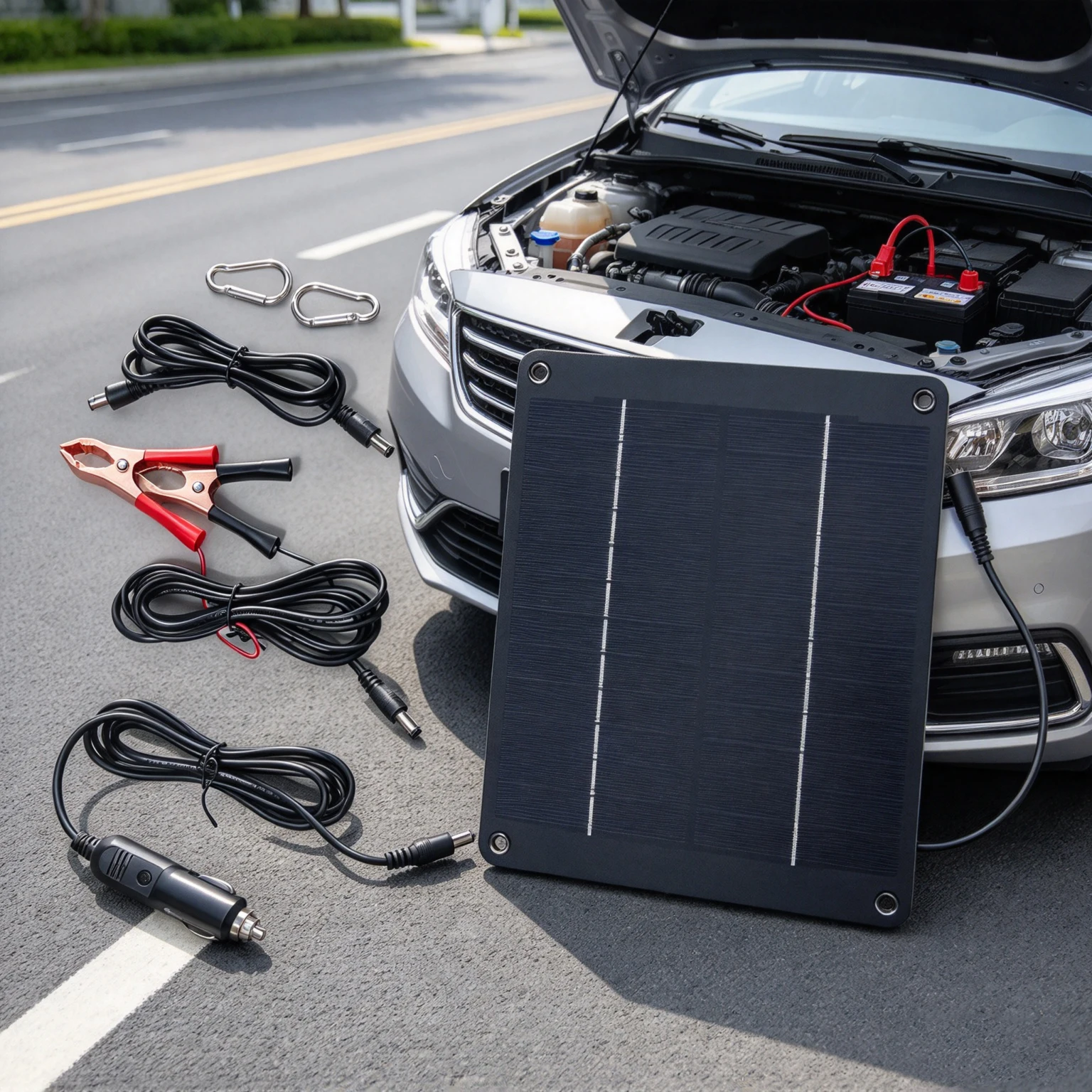 Monocrystalline Solar Panel Charger Battery Trickle Charger 12V Olt Power Solar Panel Solar Controler Charger Car Van Boat Kit