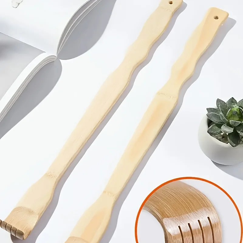 Бамбуковый скребок для спины из 3 штук — удлиненная ручка для глубокого облегчения, сильных царапин и расслабляющего массажа спины |   Идеальный подарок