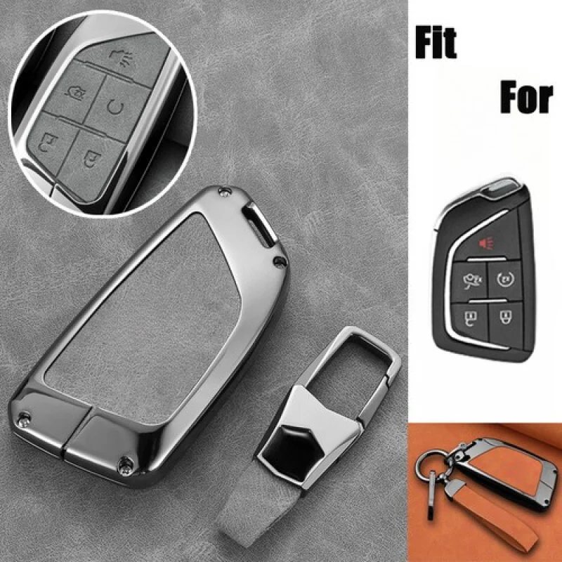 

A+ Zinc Alloy Leather Car Key Case Cover For Cadillac XT4 XT5 ATS ESV CT5 CT6 XTS