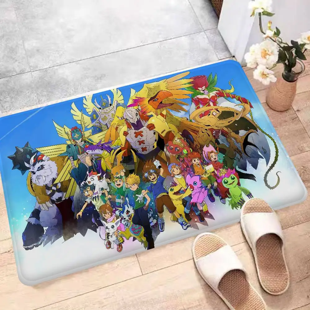 Virtual Digimon Anime Floor Mat Rectangle Anti-slip Home Soft Badmat Front Door Indoor Outdoor Mat Hotel Decor Mat