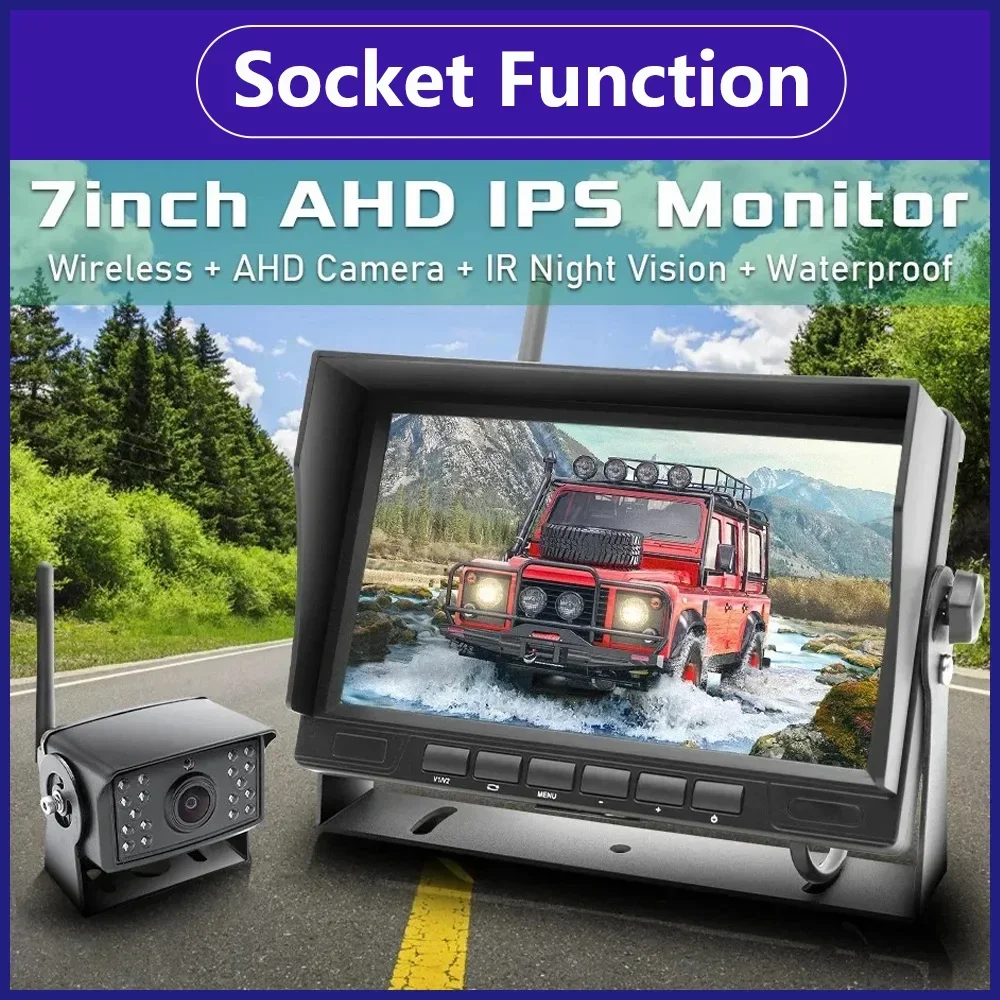 7 inch Wireless Truck DVR IPS Monitor With AHD 1280*720P Night Vision High Definition Wifi Camera Support SD card