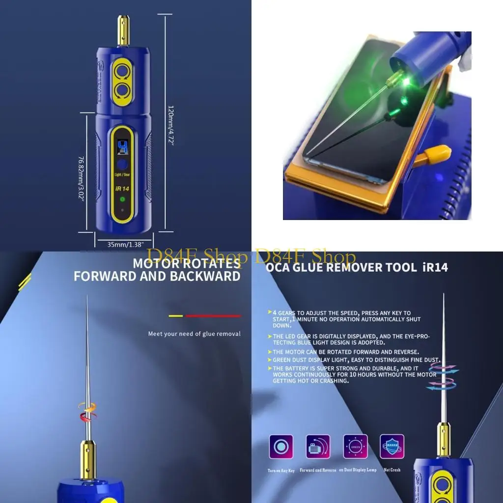 

D84F Перезаряжаемая машина для очистки клея, электрический инструмент для удаления клея OCA, инструмент для удаления клея для