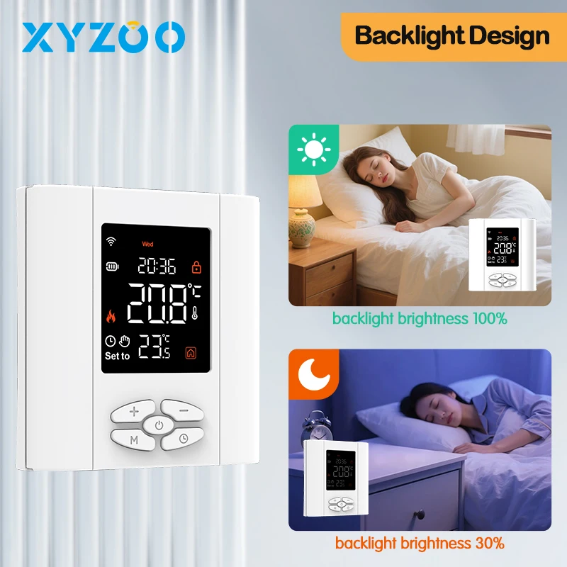 Smart Battery Powered Thermostat Gas Boiler Zigbee Tuya Wifi Floor Heating Smart Temperature Regulator with Alice/Alexa/Google