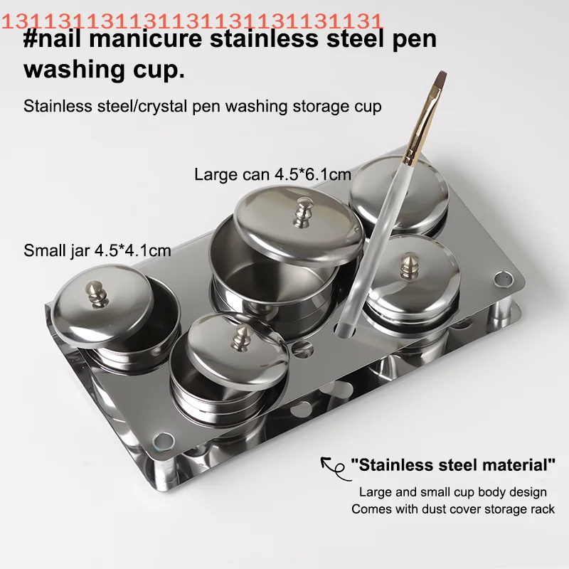 3/5 stücke Edelstahl Dappen Dish Tassen Set Salon Maniküre Acryl Pulver Flüssigkeit Container Organizer Fach Dappen Dish Nail art Werkzeuge