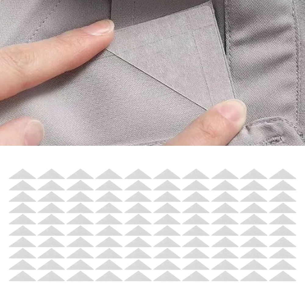 100pcs Self Adhesive Collar Support Stickers Triangular Shape Disposable Adhesive Collar Stays No Curl Design Shirt Neck Stays