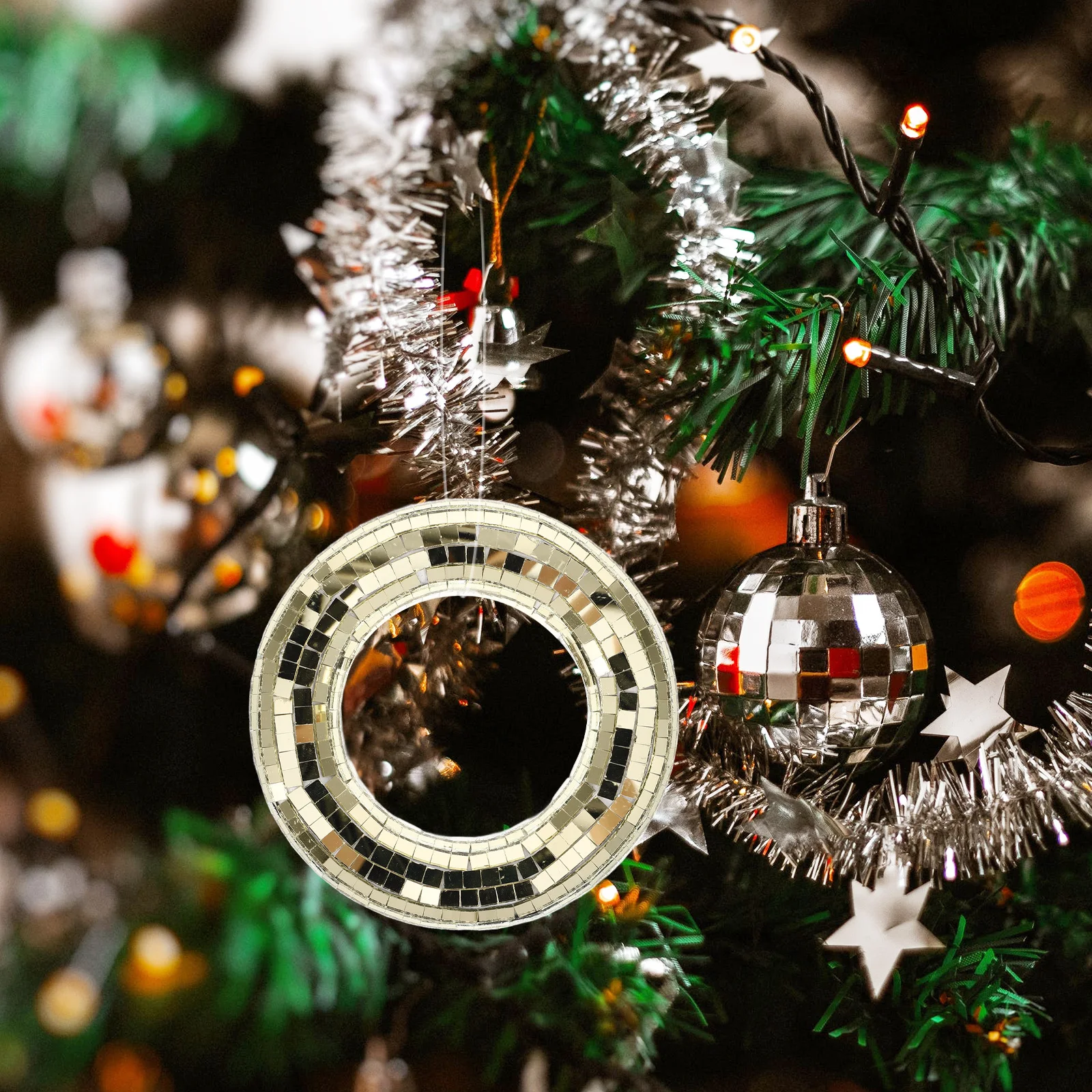 

Mirror Ball Disco Ball Hanging Circle Ornament Elegant Christmas Tree Decoration Party Wedding Club Bar Home Stage