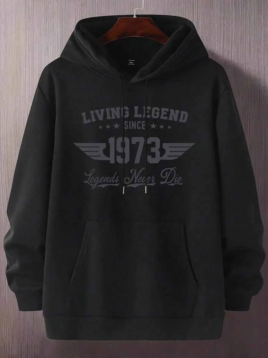 

High - Quality Pure Cotton Hoodie Embellished with Inspirational "Living Legend" Motif A Must - Have for Enthusiasts of Retro