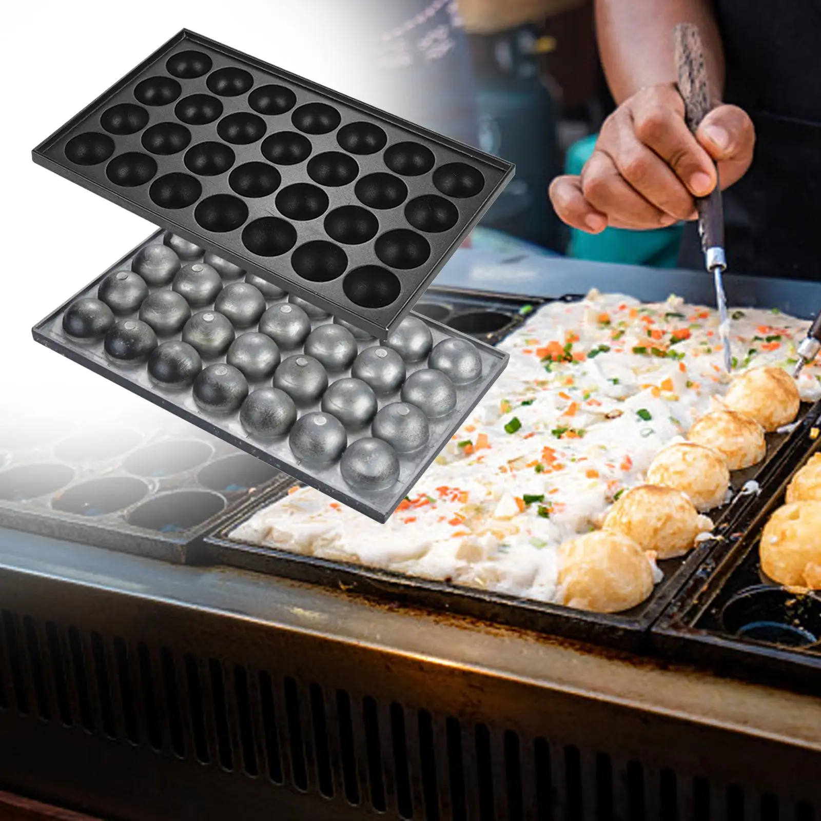 Takoyaki Pan, Japanese Baking Maker, Multipurpose Cooking Baking Tools, Meatball Grill Pan for Baking Party Meatballs grill