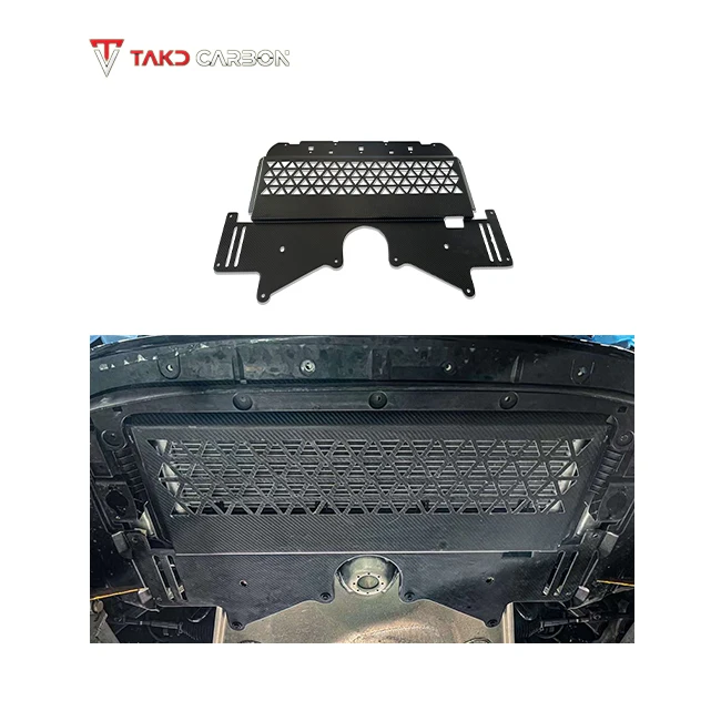 TAKD Dry Carbon Fiber 3K Twill Front Skid Plate Heavy Duty Underbody Guard For BMW M3 G80 2023 And Up
