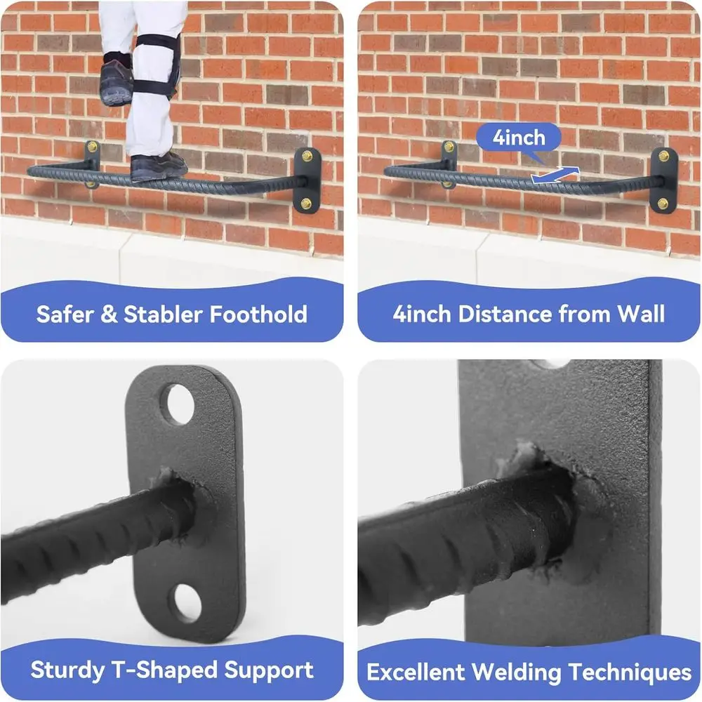 Adjustable Heavy-Duty Steel Egress Ladder for Basement Safety, 5-Rung, 700lbs Capacity