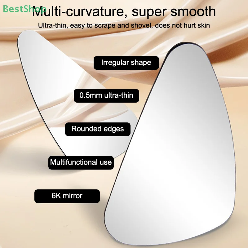 ♥ シルバーメタル刮痧ボード 黒ずみ除去ツール ステンレス鋼刮痧マッサージツール ディープクレンジングフェイススパチュラ