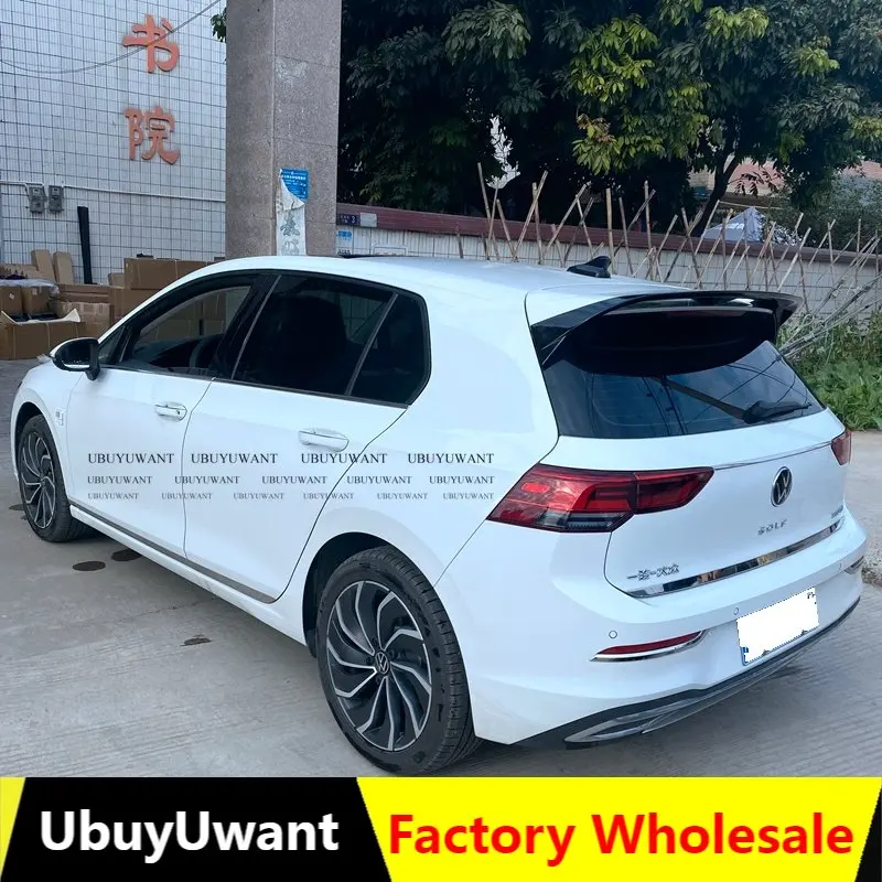 For Volkswagen GOLF 8 MK8 pro R-line gti R 20-23 ABS Black/CARBON COLOR/BLACK WITH WHITE  With White  Car Rear Wing Spoiler