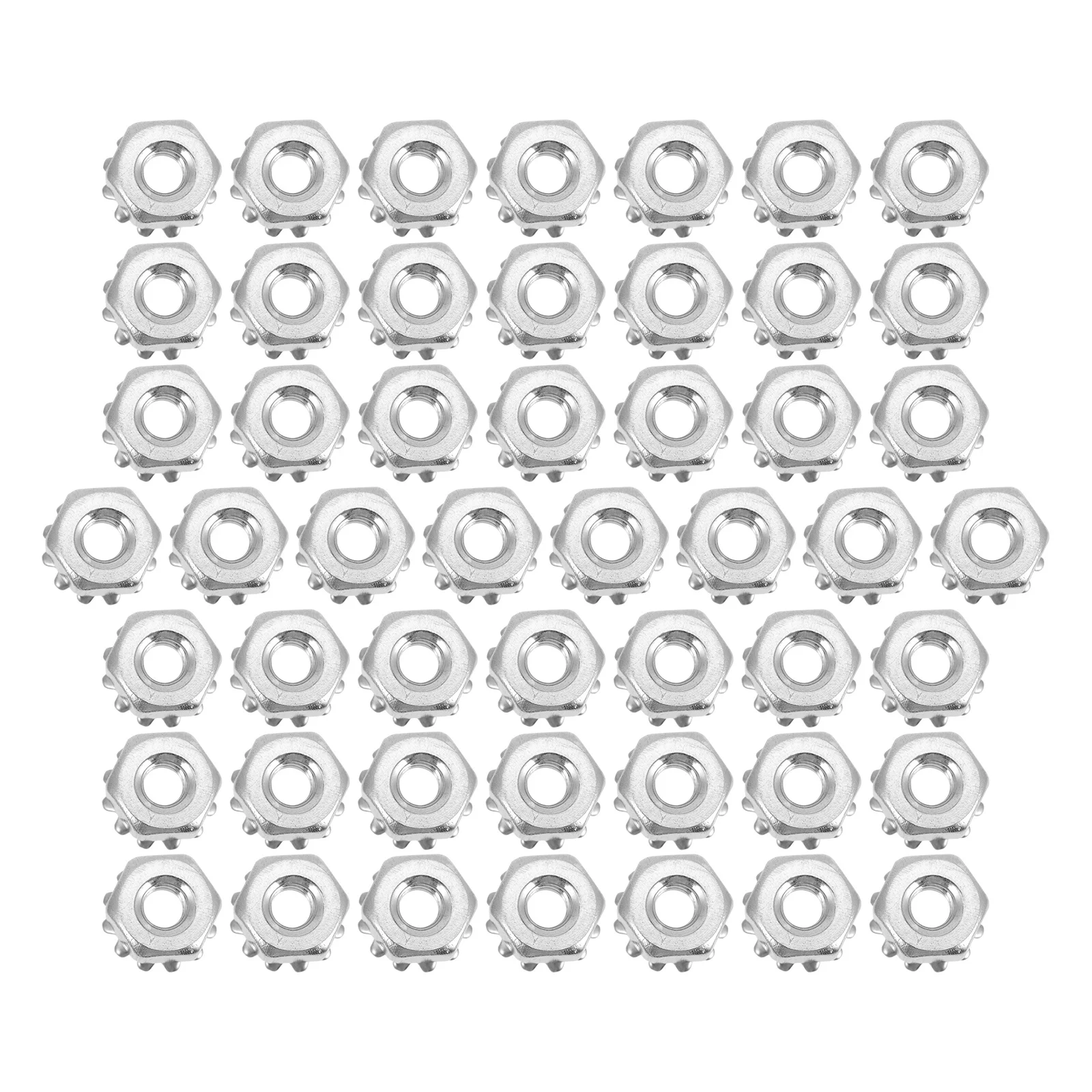 

50Pcs Stainless Steel Lock Nuts Hex Head Multi Tooth Washer Rust Proof High Performance for Low Load Assembly