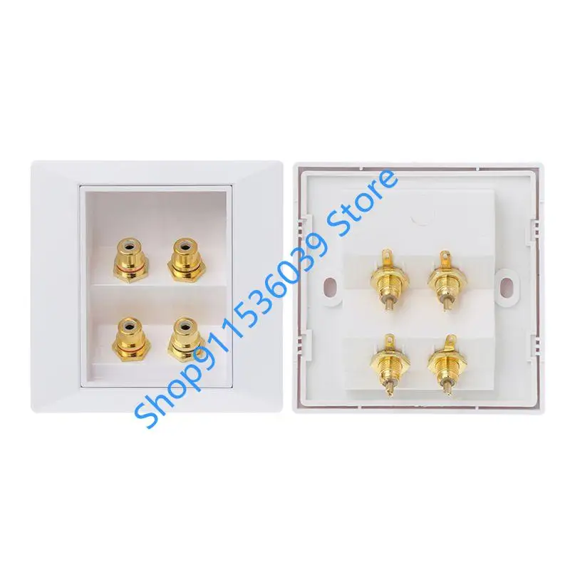 1 шт., 2-полосный медный сердечник, RCA-терминал, настенная панель, входная пластина, розетка для корпуса фонокорда, аудиоадаптер