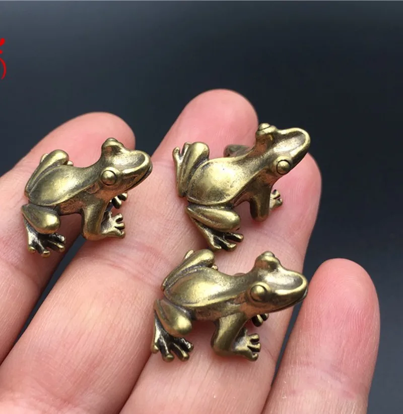 Mini Simulation Frog Figurine Micro Landscape Fairy Tale Garden Frog Animal Decoration Home Decoration Accessories Copper Crafts