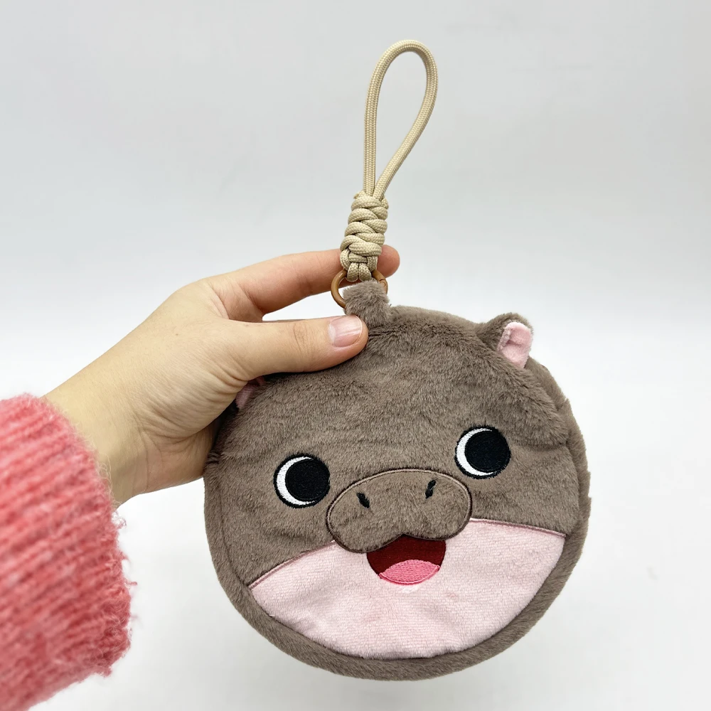 Peluche mignonne Moo Deng, sac de rangement, poupée enveloppe rouge, paquet de données pour petite amie, pièce de monnaie d'hectare, ornement, cadeaux pour couple