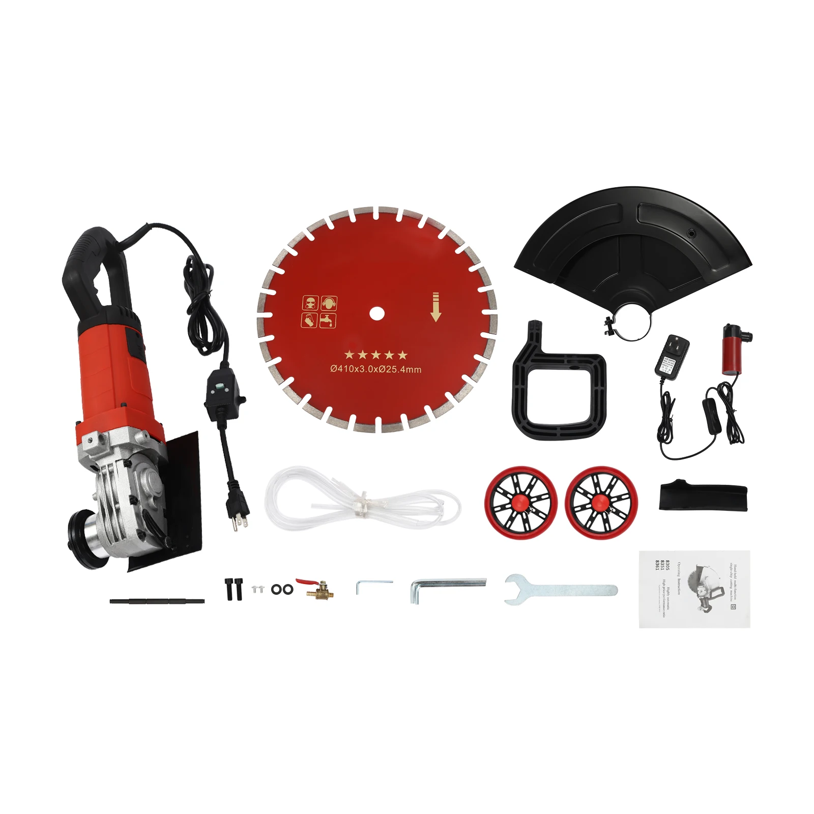 Gergaji Beton Listrik 4000W dengan Katrol Berputar & Kedalaman Potong 6,5 inci, Pemotong Basah/Kering Profesional untuk DIY dan Konstruksi