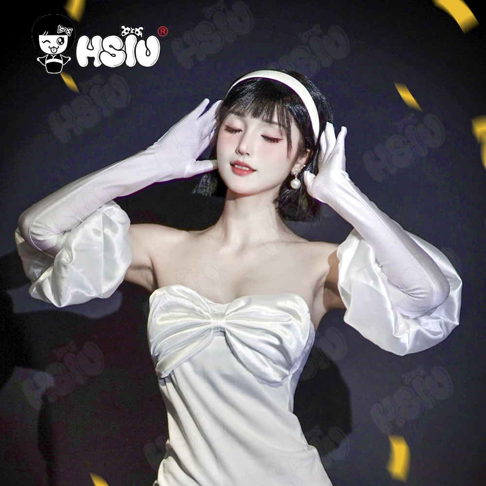Sua Cosplay Clothing Wig Fiber synthetic wig  short black Wig「HSIU 」White dress Full Anime alien stage cosplay Costume Wig