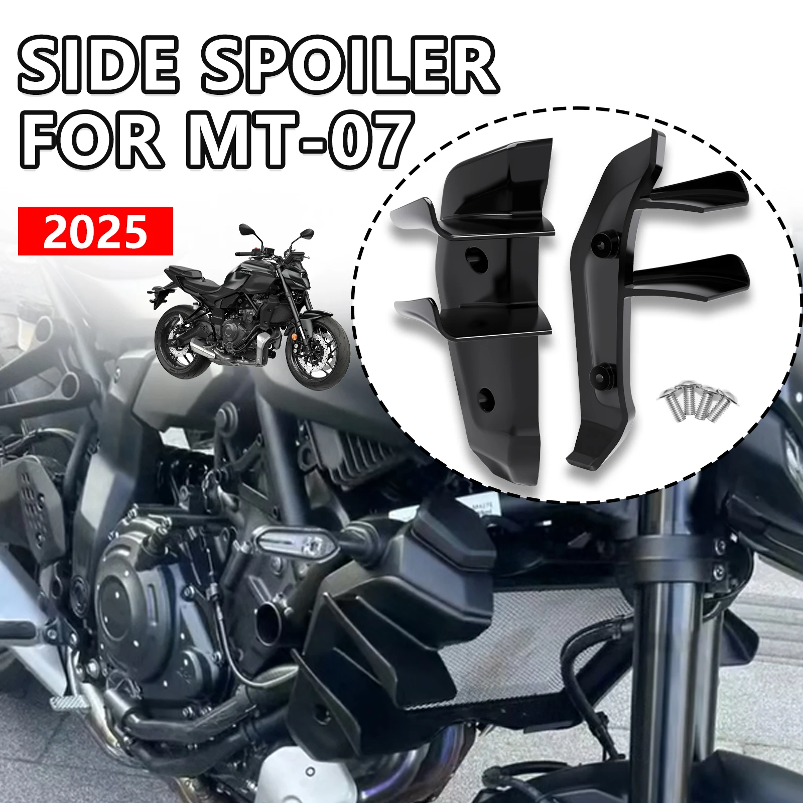 

For Yamaha MT-07 mt07 2025 New Motorcycle Accessories Side Wings Side Spoiler Fairings Fixed Wings Aerodynamic Winglets MT 07