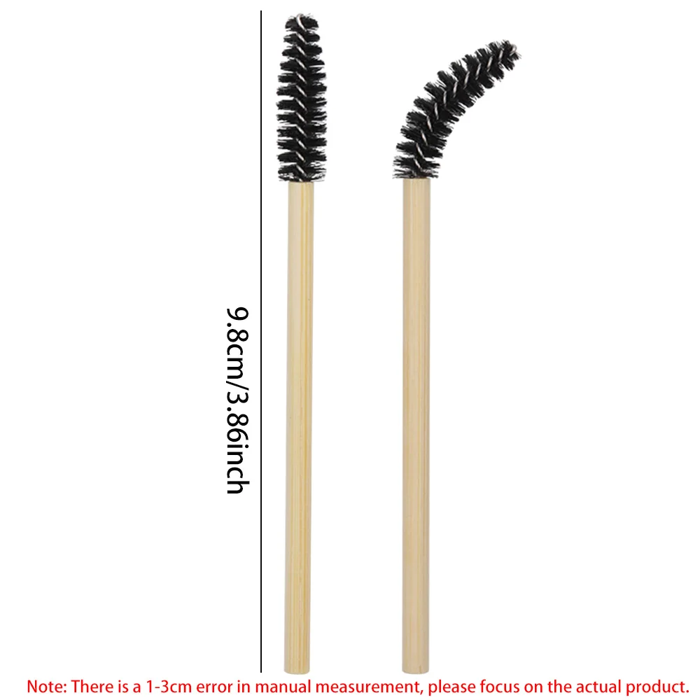 ﻿   Brosse à cils avec manche en bambou, baguettes de Mascara réutilisables, applicateur d'extension de cils, brosse à sourcils, outil de maquillage, 100 pièces