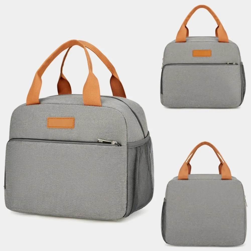 Thickened Nylon Fabric Lunch Bag Large Capacity Aluminum Foil Inner Insulated Bag Portable Picnic Storage Bag