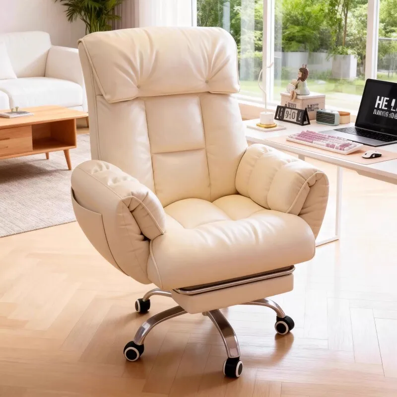 

White Cream Office Chair Relaxing Modern Fashion Luxury Professional Office Chair Comfortable Taburete Postmodern Furniture
