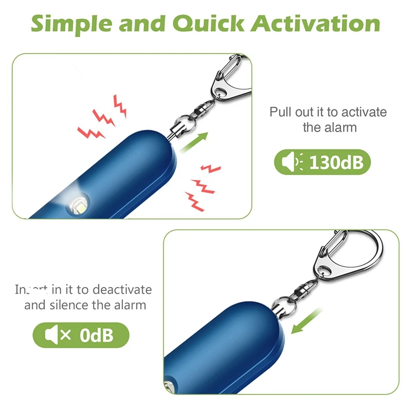 Safe Sound Personal Alarm, 130DB Security Alarm Keychain, Dual Speakers, Emergency Alarm With LED Light, For Kids, Women