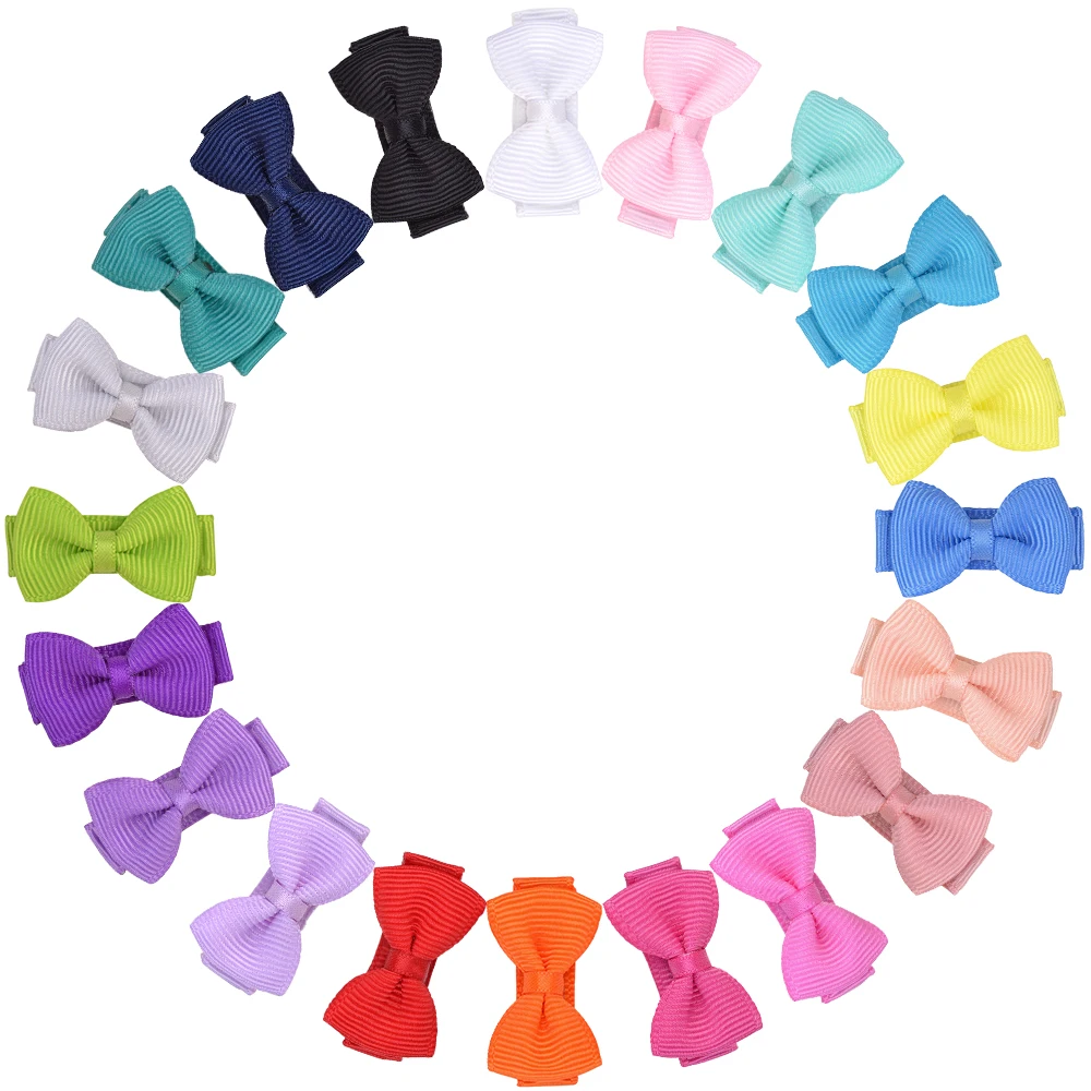 1Piece 1.2 Inch New Small Hair Clips Covered Clip With Colorful kid Grosgrain Ribbon Hairpin Hairgrip headwear Hair Accessories