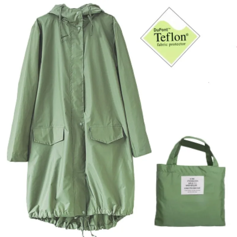 Leichter und stilvoller Regenmantel, leichter, atmungsaktiver, langer Windbreaker-Poncho für den Außenbereich, schnell trocknender Reise regenmantel
