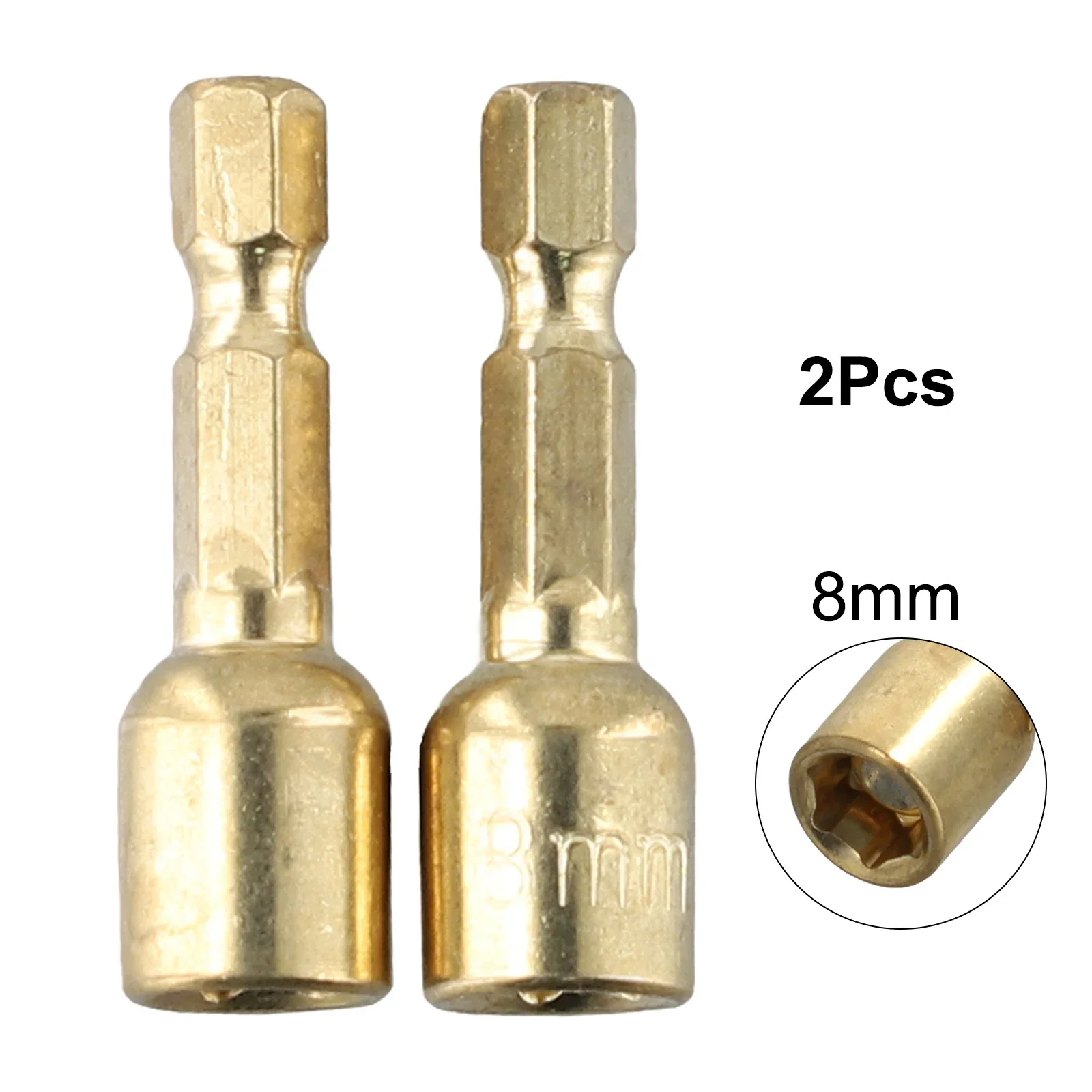 

2pcs 8mm Hex Socket Magnetic Nut Driver Set Socket Adapter Chrome Vanadium Steel Hand Drill Magnetic Sleeve Impact Drivers Socke