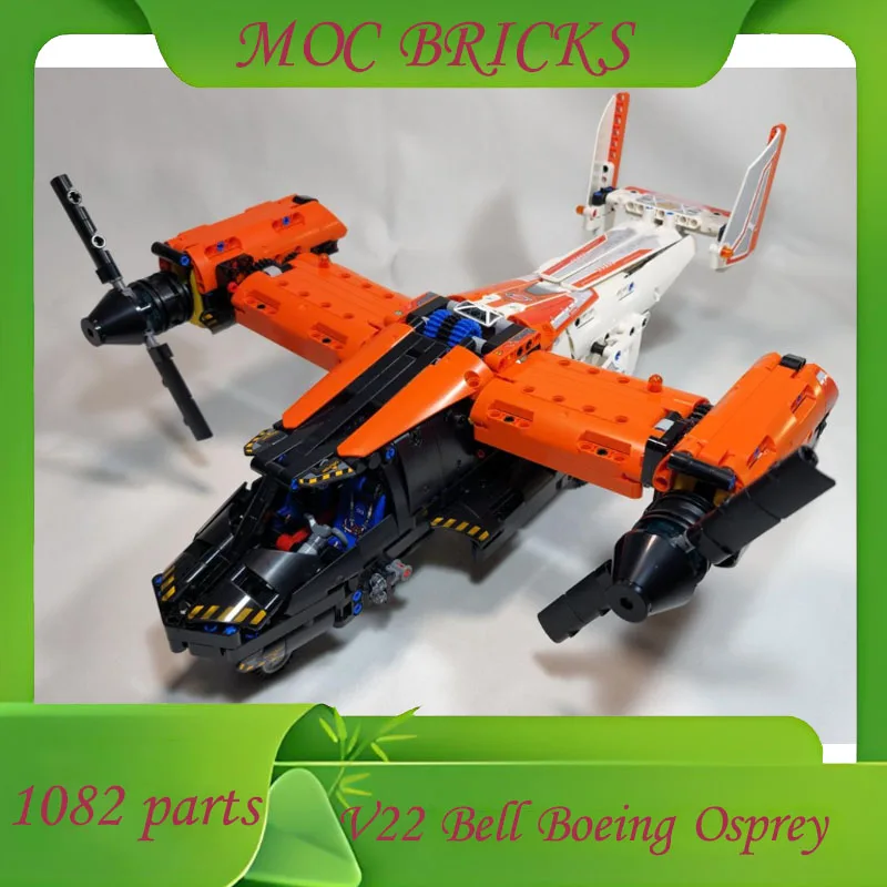 

Customize 1082 Parts Alternate V22 Bell Boeing Osprey MOC Airplane Model DIY Creative Model Kids Birthday Christmas Gifts